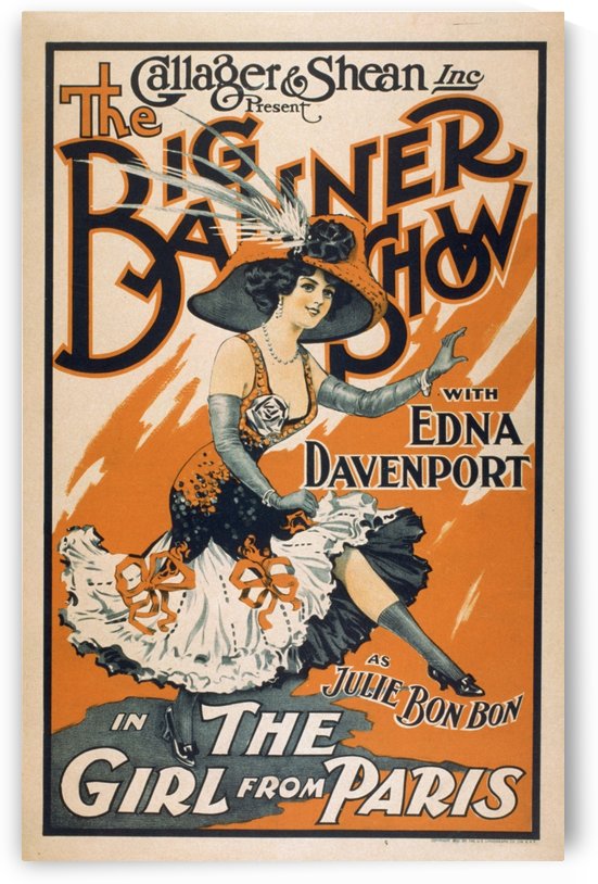 The Big Banner Show the Girl From Paris Vintage Theater Poster by VINTAGE POSTER