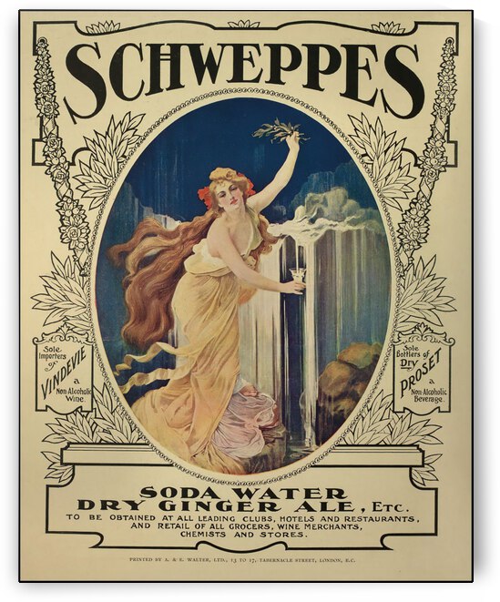 Art nouveau poster for Schweppes in 1908 by VINTAGE POSTER