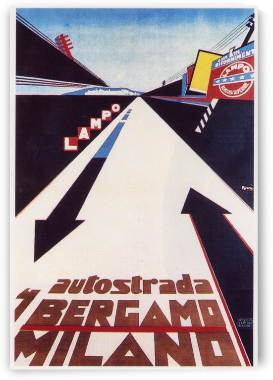 Poster for the highway between Bergamo and Milano by VINTAGE POSTER