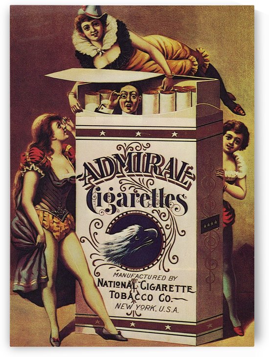 Admiral Cigarettes National Cigarette Tobacco Co Ad Poster 1890 by VINTAGE POSTER