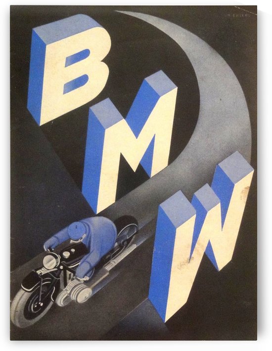 1930 BMW art deco poster by VINTAGE POSTER
