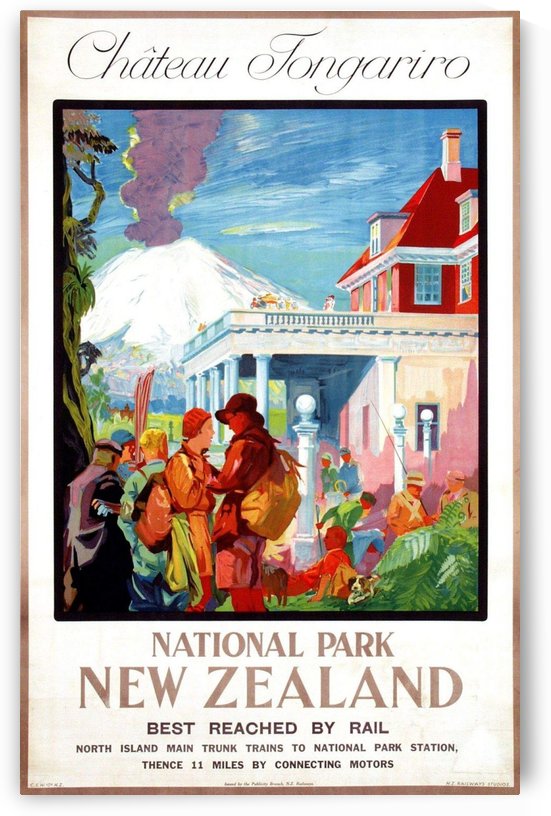 National Park New Zealand poster by VINTAGE POSTER