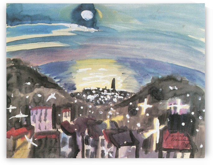 Barcelona at night (1st version) by Walter Gramatte