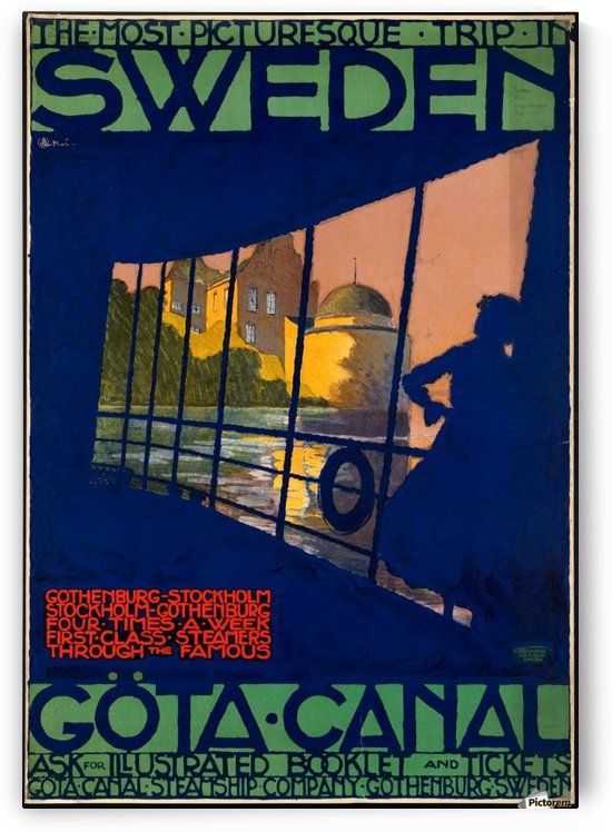 Sweden Gota Canal travel poster by VINTAGE POSTER