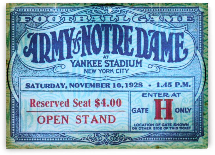 1928 Army vs. Notre Dame | Win One for The Gipper  by Row One Brand