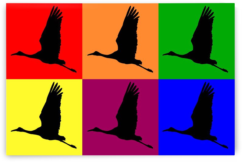 Pop Art Cranes  1 by Joe Riederer