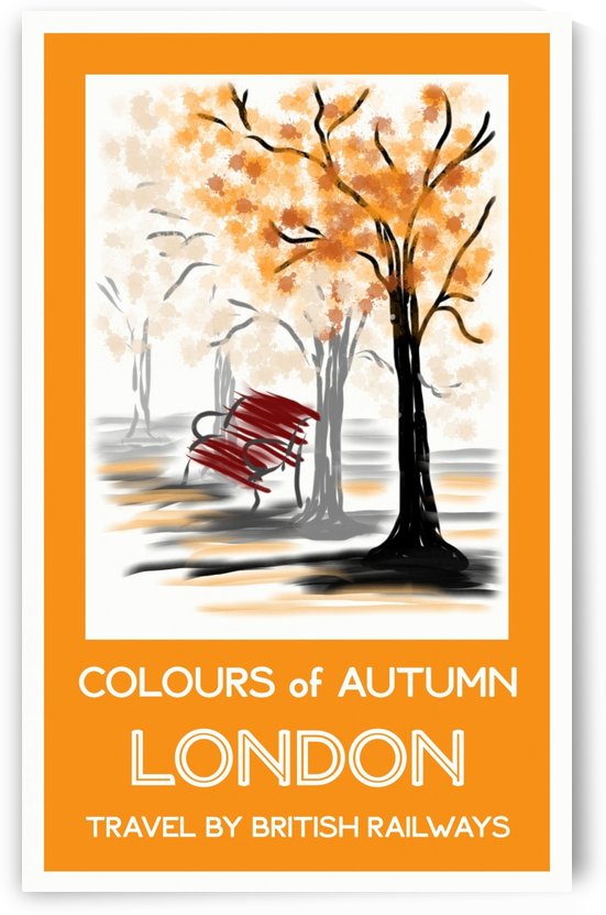 Colours of Autumn in London Travel Poster by British Railways by VINTAGE POSTER