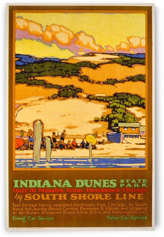 1927 Indiana Dunes poster by Leslie Ragan by VINTAGE POSTER