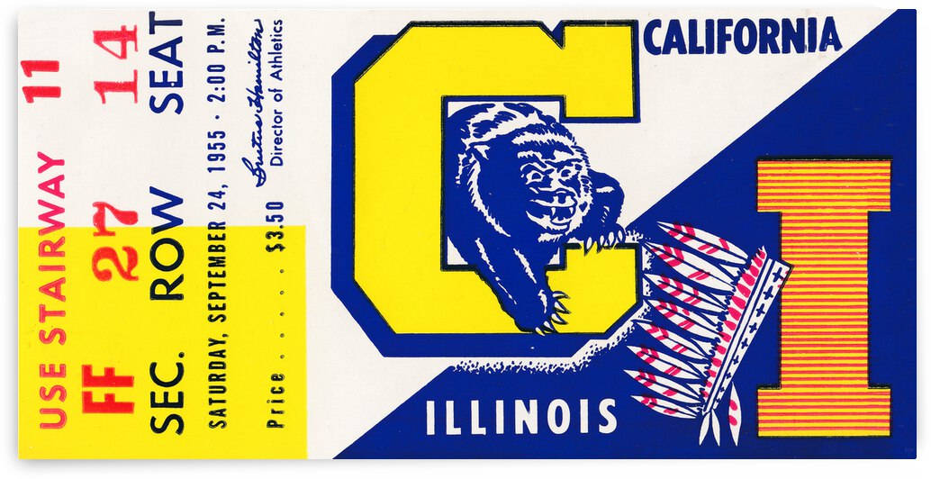 1954 Cal Bears vs. Illinois Illini | Row 1 by Row One Brand