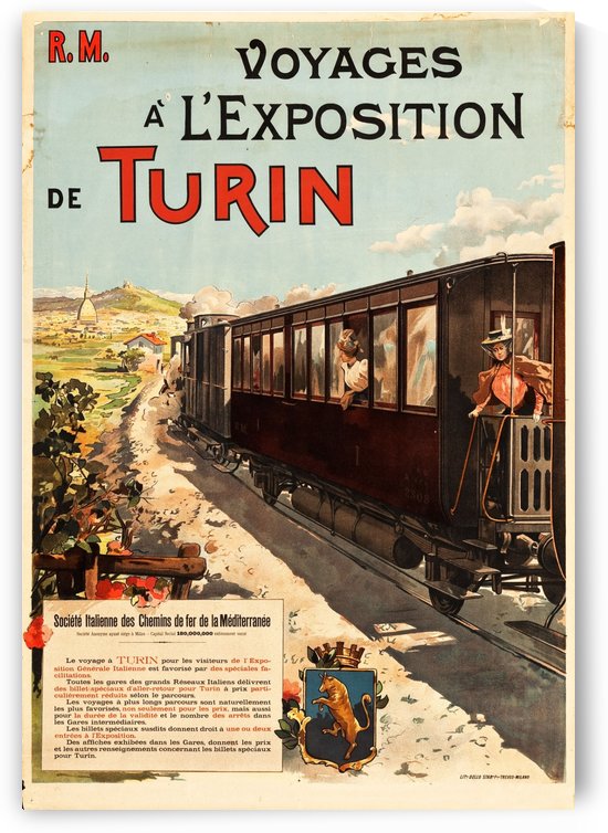 Voyage a LExposition de Turin, Italy by VINTAGE POSTER