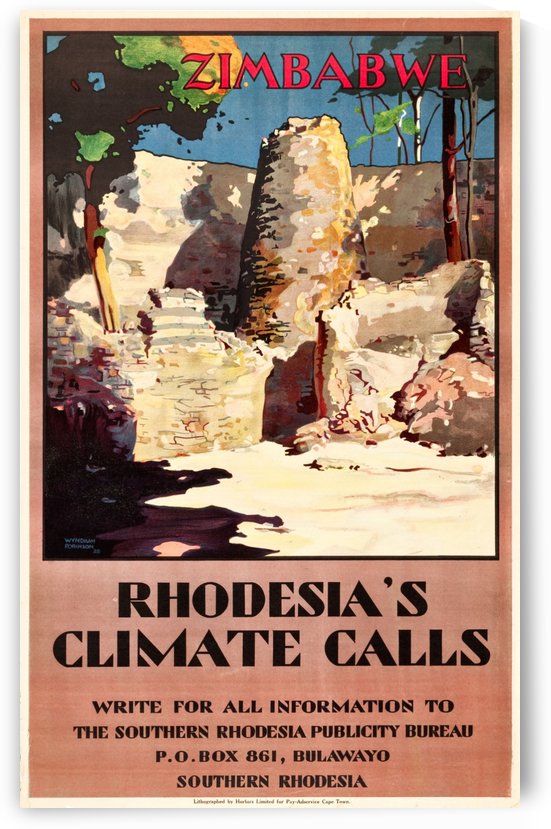Zimbabwe Travel Poster by VINTAGE POSTER