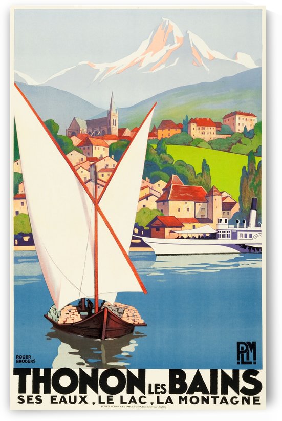 Thonon Les Bains Travel Poster by VINTAGE POSTER