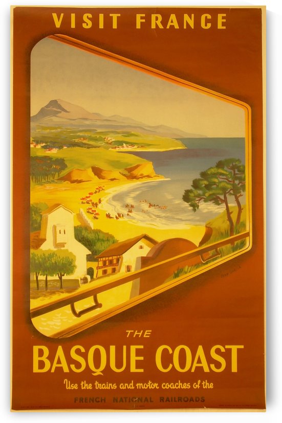 Visit the Basque Coast in France travel poster by VINTAGE POSTER