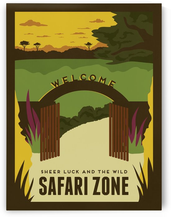 Sheer luck and the wild in Safari zone travel poster by VINTAGE POSTER