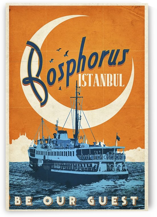 Bosphorus Istanbul Vintage Travel Poster by VINTAGE POSTER