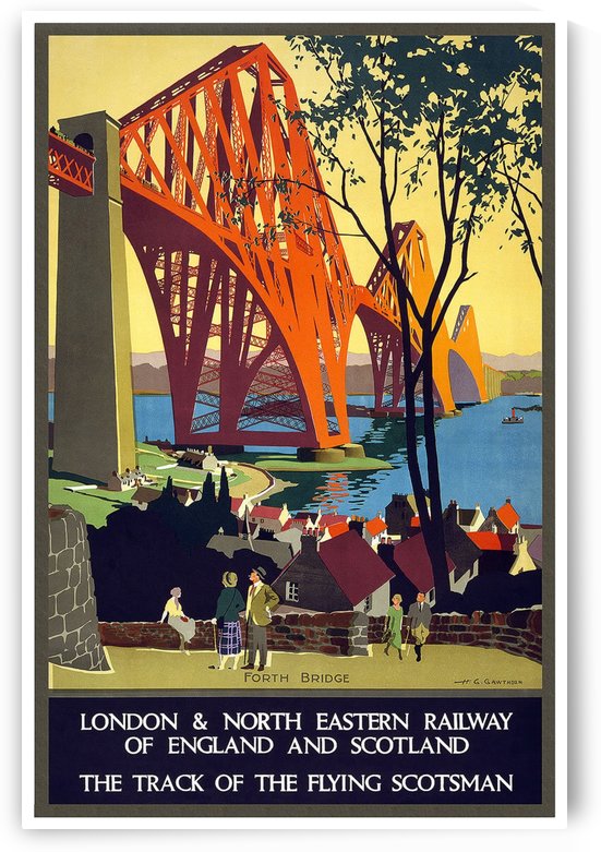 The track of the flying Scotsman vintage travel poster by VINTAGE POSTER