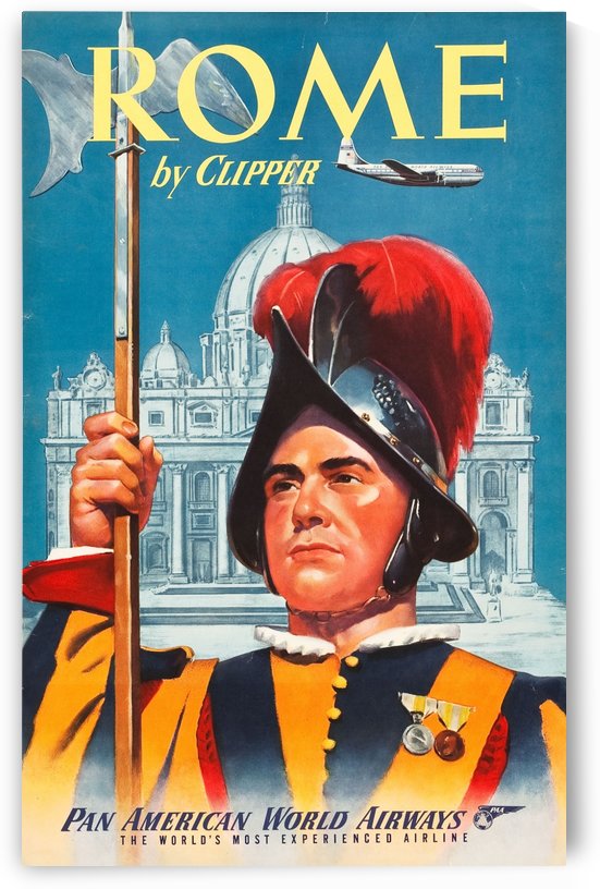 Rome Pan American World Airways Travel Poster by VINTAGE POSTER