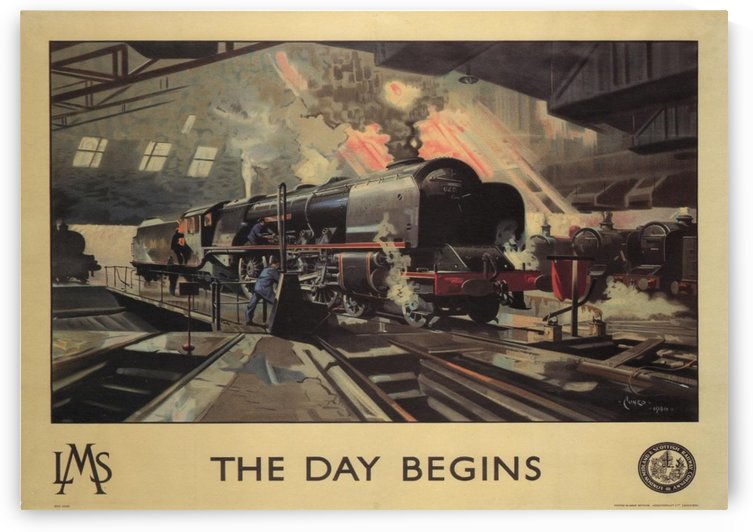 The day begins by LMS Railways 1946 Vintage Railway Travel Poster by VINTAGE POSTER