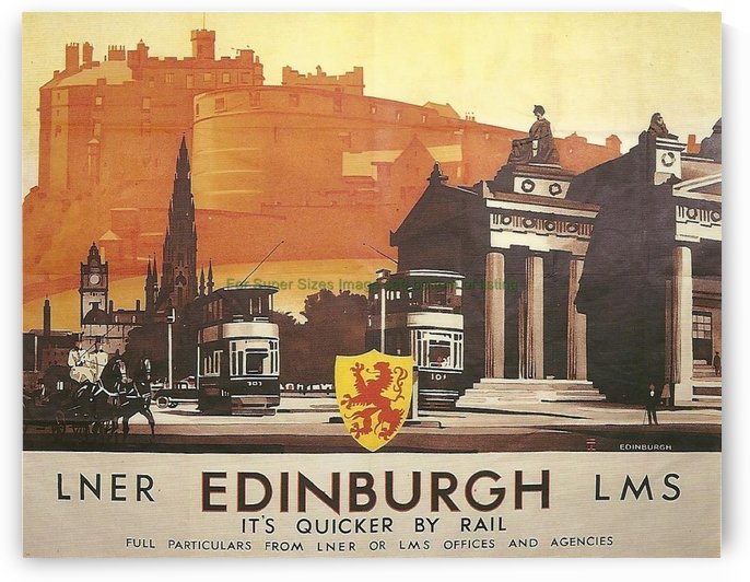 Vintage Travel Poster Edinburgh By Rail by VINTAGE POSTER