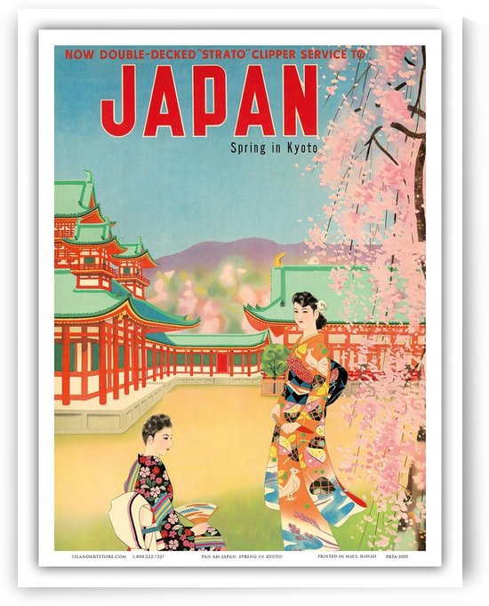 Spring in Kyoto Japan travel poster by VINTAGE POSTER