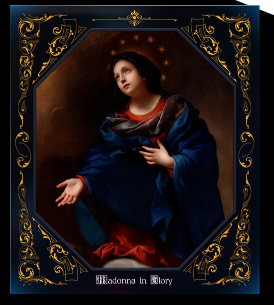Madonna in Glory by Carlo Dolci Blue Gold Border Xzendor7 Old Master Art Reproductions by xzendor7