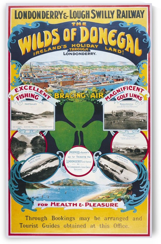 Irish Travel Art Poster, Wilds of Donegal, Ireland by VINTAGE POSTER