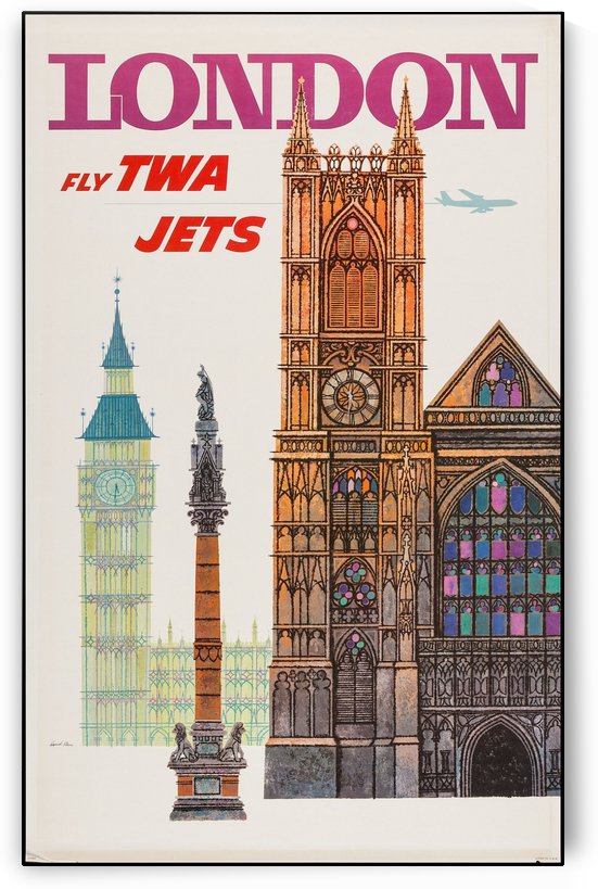 TWA London Vintage Travel Poster by VINTAGE POSTER