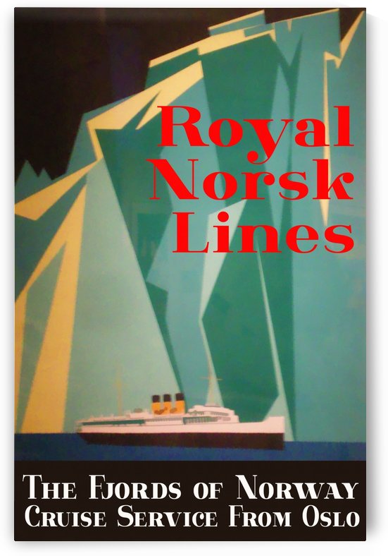 Vintage travel poster for Royal Norsk Lines by VINTAGE POSTER