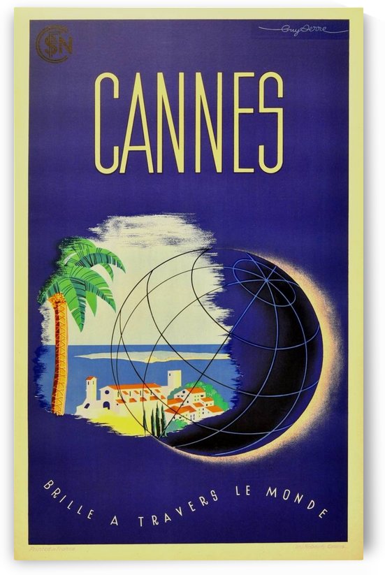Guy Serre Cannes original vintage travel poster by VINTAGE POSTER
