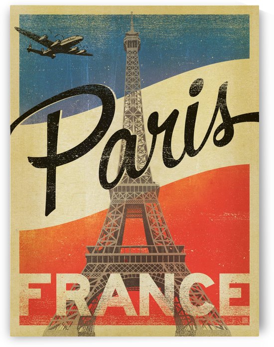 Paris France Vintage Poster by VINTAGE POSTER