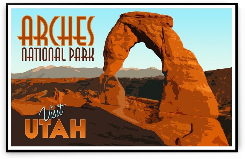 Visit Utah Vintage Tourism Poster for Arches National Park by VINTAGE POSTER