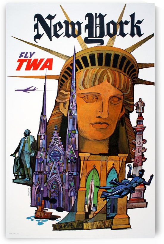 Fly TWA New York travel poster by VINTAGE POSTER