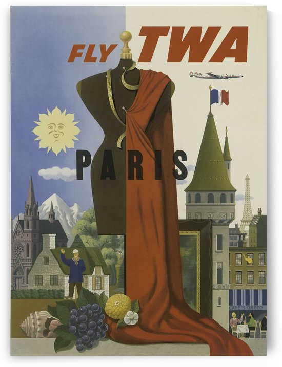 Fly TWA Paris Tourism Poster by VINTAGE POSTER