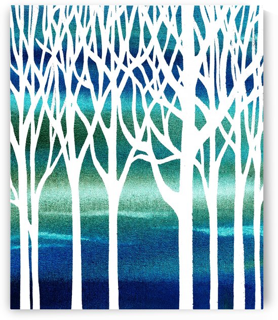 Blue Teal Forest  by Irina Sztukowski
