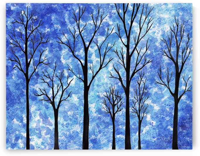 Winter In The Woods Abstract by Irina Sztukowski