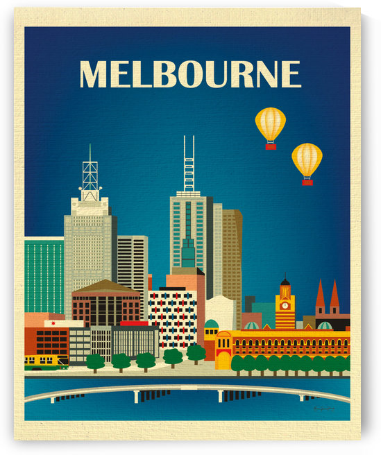 Melbourne Skyline Art Print Australia by VINTAGE POSTER