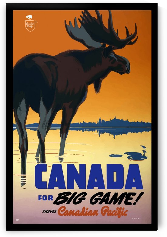 Vintage Travel Poster Canada for Big Game by VINTAGE POSTER
