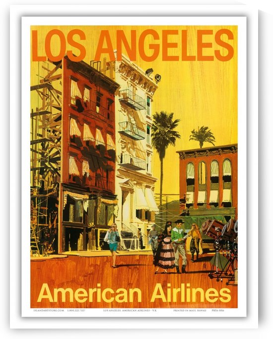 American Airlines Los Angeles vintage travel poster by VINTAGE POSTER
