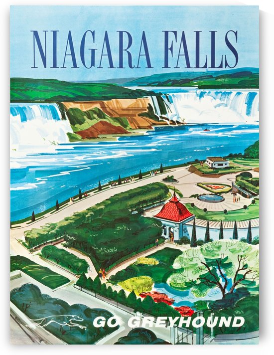 Greyhound Bus Travel Poster for Niagara Falls by VINTAGE POSTER