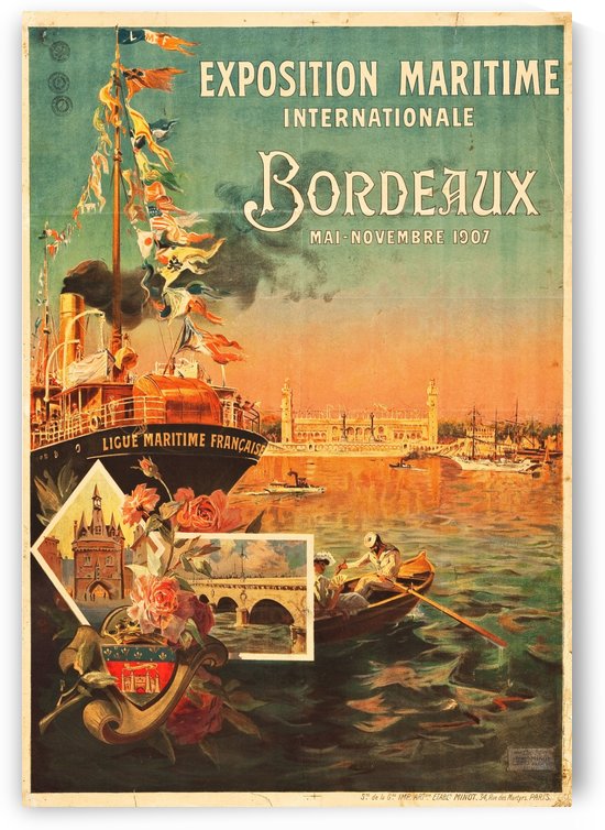Vintage Poster for Bordeaux International Maritime Exposition 1907 by VINTAGE POSTER