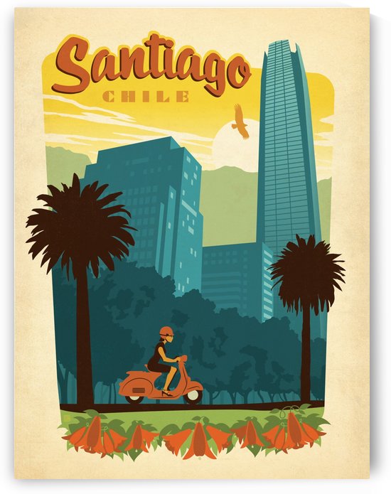 Santiago Chile travel poster by VINTAGE POSTER