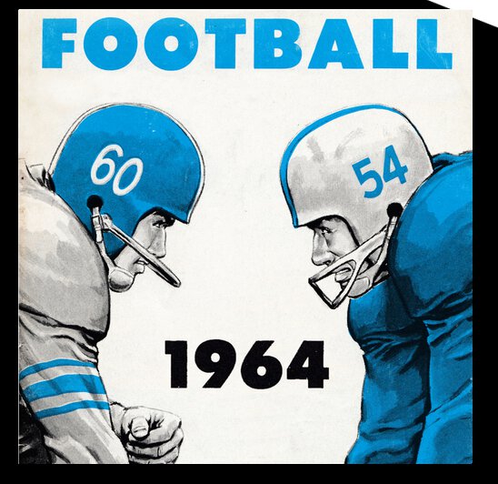 1964 Linemen Football Art by Row One Brand