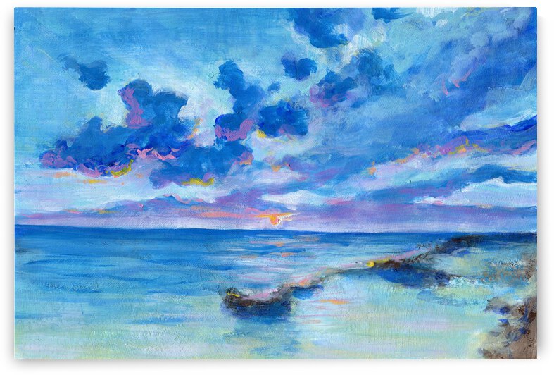 Calm blue seascape by Anna Ponomarenko