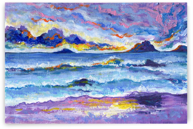 Abstract purple seascape by Anna Ponomarenko