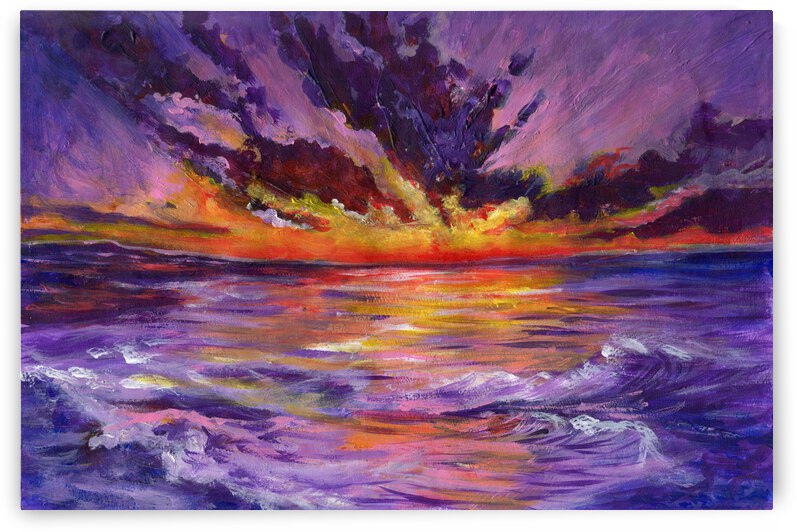 Purple cloudy seascape by Anna Ponomarenko