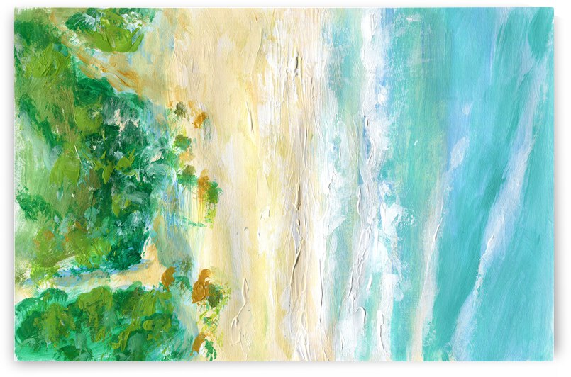 Abstract beach with sea waves by Anna Ponomarenko