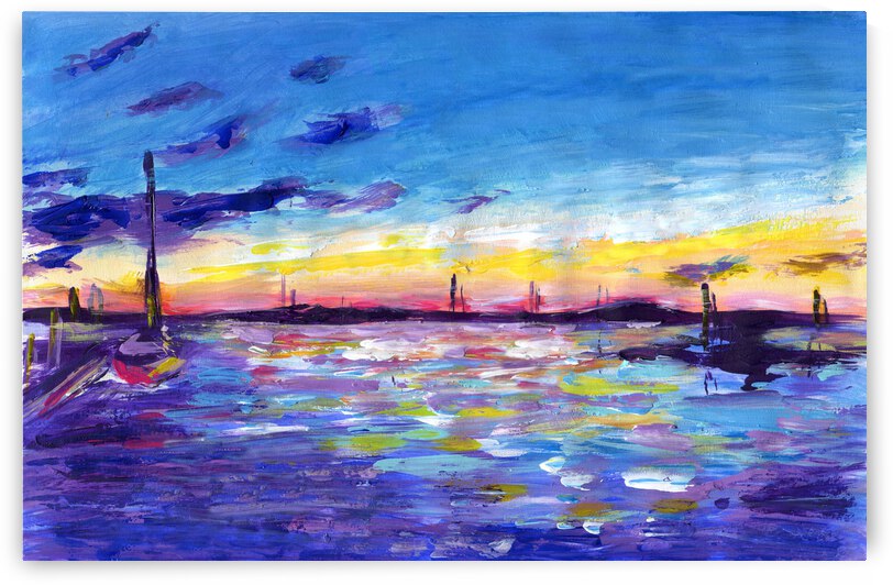 Sanibel Island purple sunset seaacape by Anna Ponomarenko