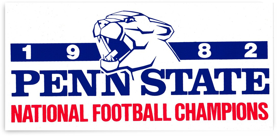 1982 Penn State Football National Champions Art by Row One Brand