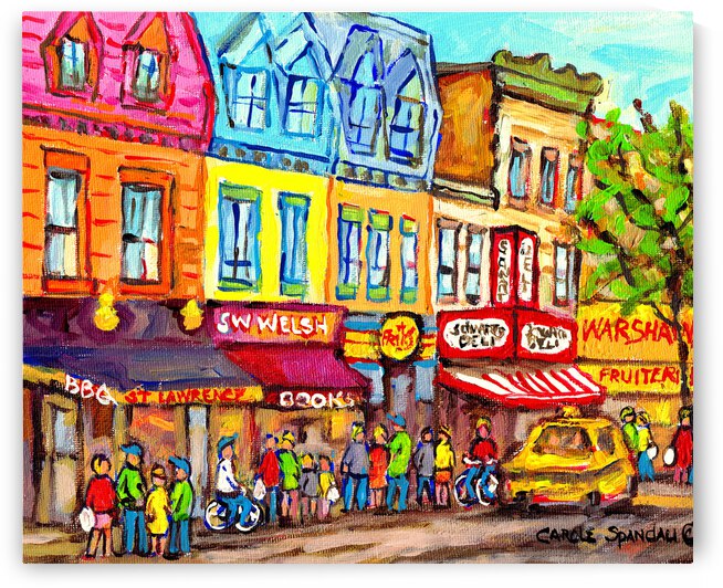 SCHWARTZ S DELI MONTREAL TO WARSAW  FRUIT STORE VINTAGE SCENE by Carole  Spandau