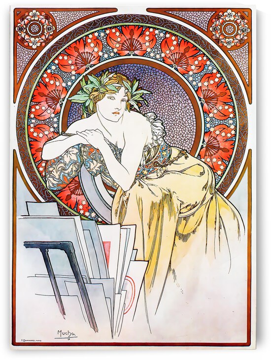 Alphonse Mucha Femme Au Carton A Dessins   Girl With Easel   1898 by TOPARTGALLERY